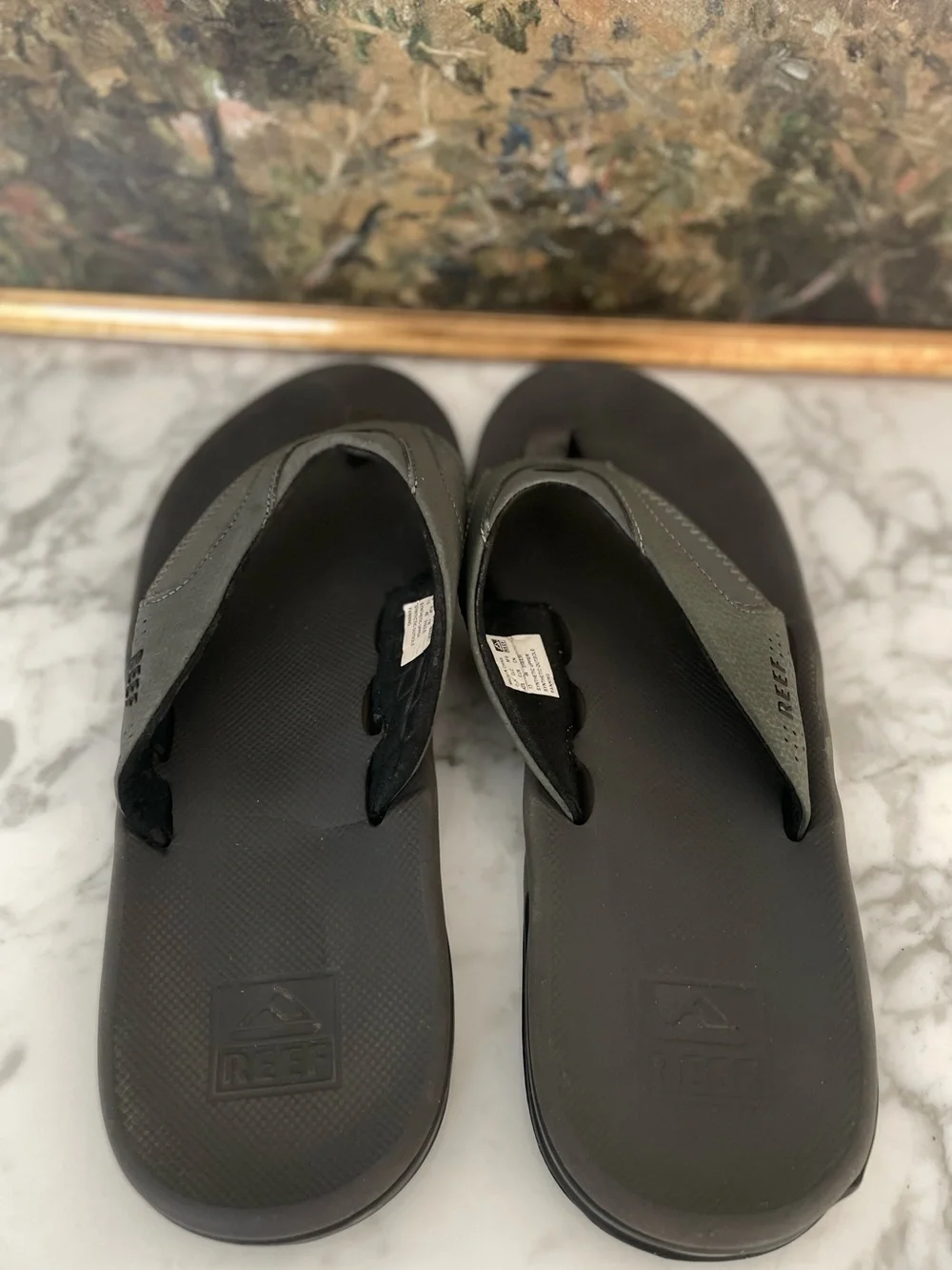 REEF Fanning Bottle Opener Sandals Flip Flop Gray Mens Size 13